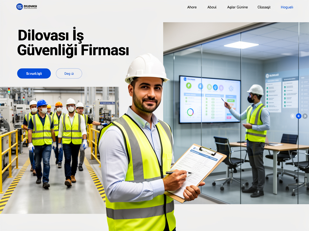 Dilovası'de saha denetimi yapan iş güvenliği uzmanı